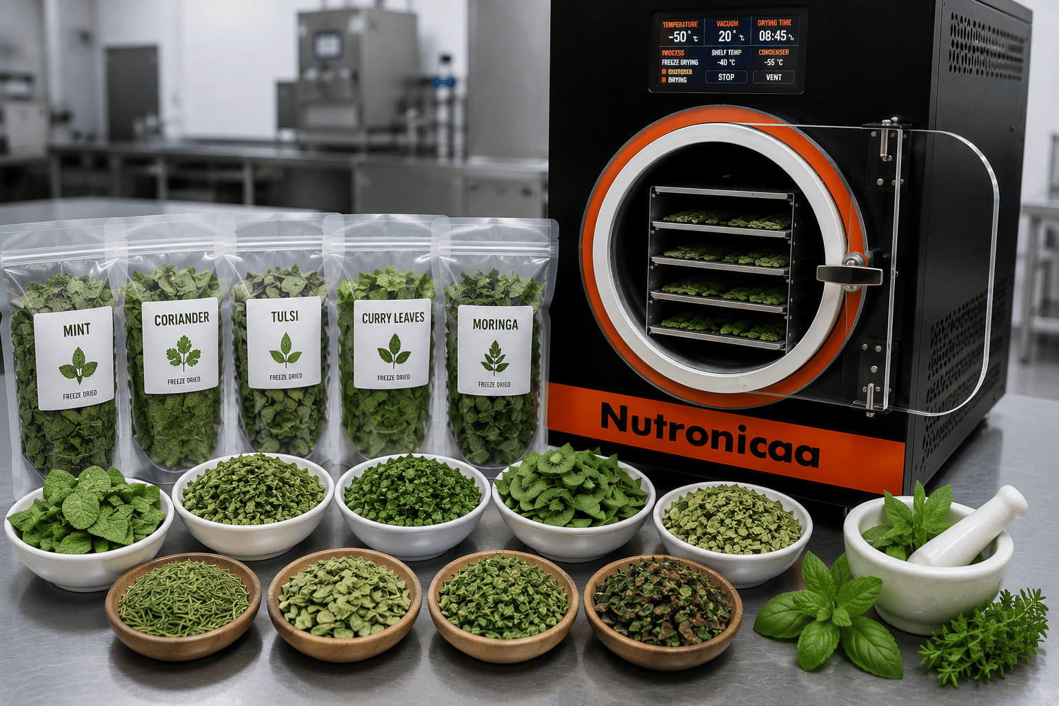 Freeze dried herbs and medicinal plants