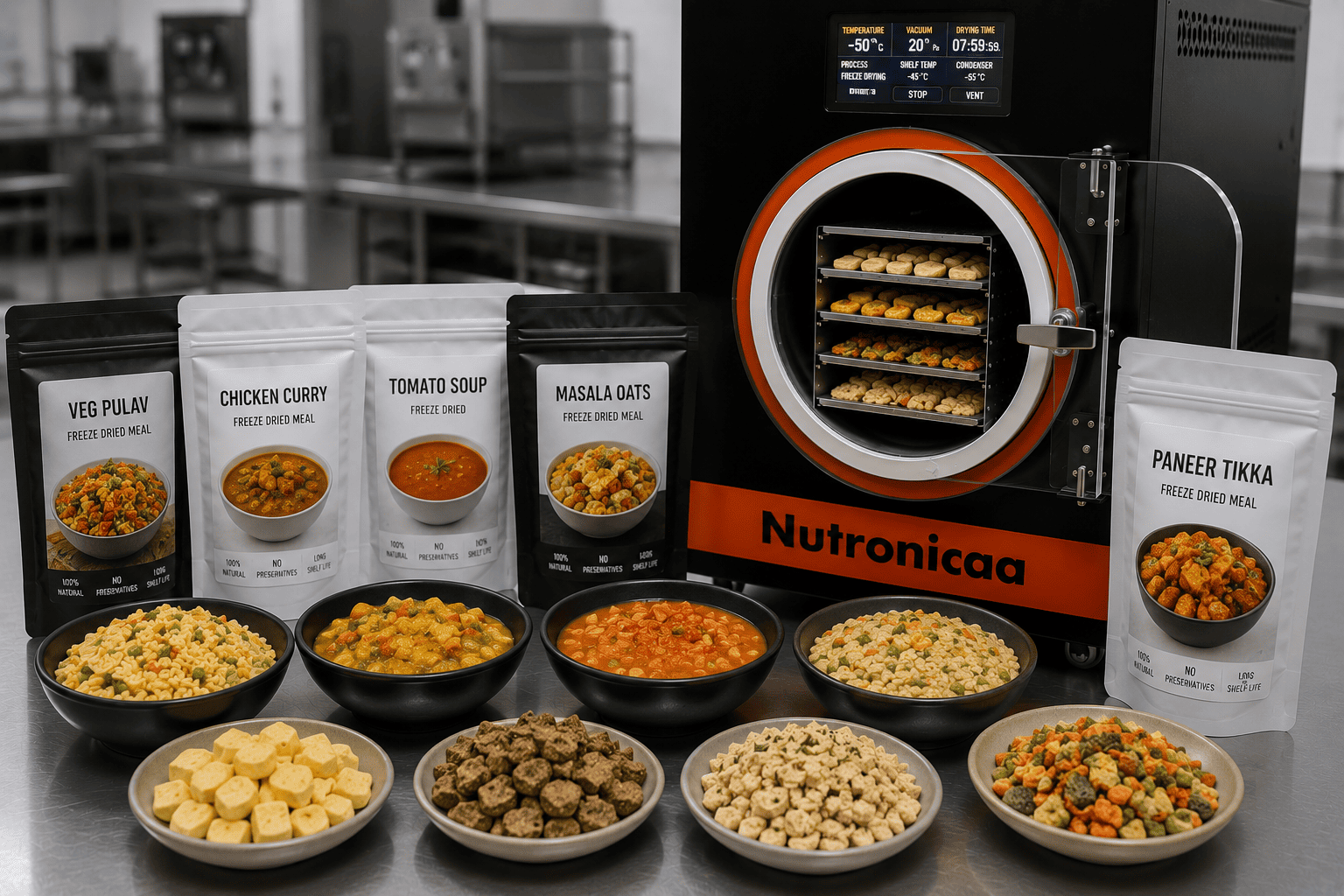 Freeze dried ready to eat food products