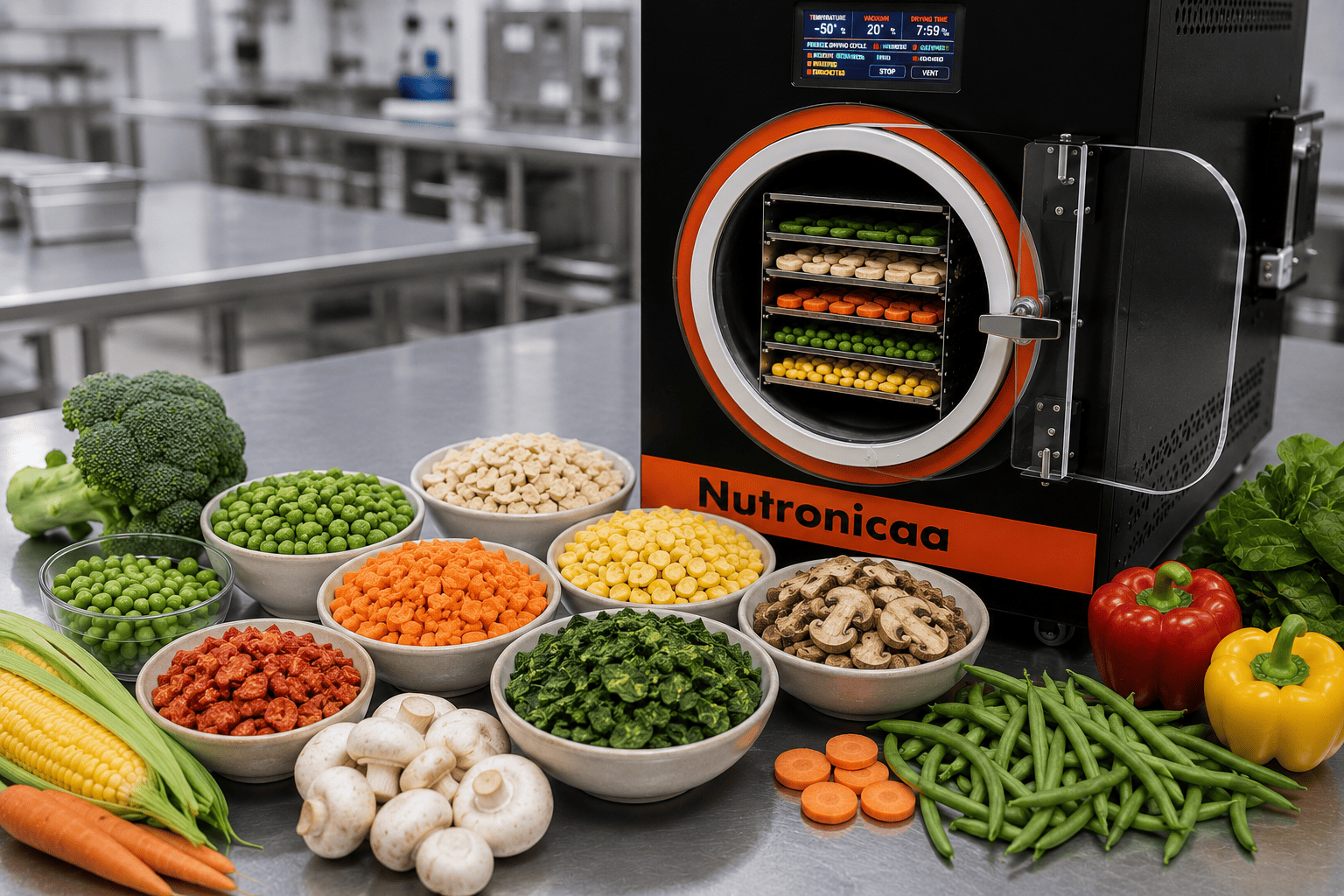 Freeze dried vegetables for food processing