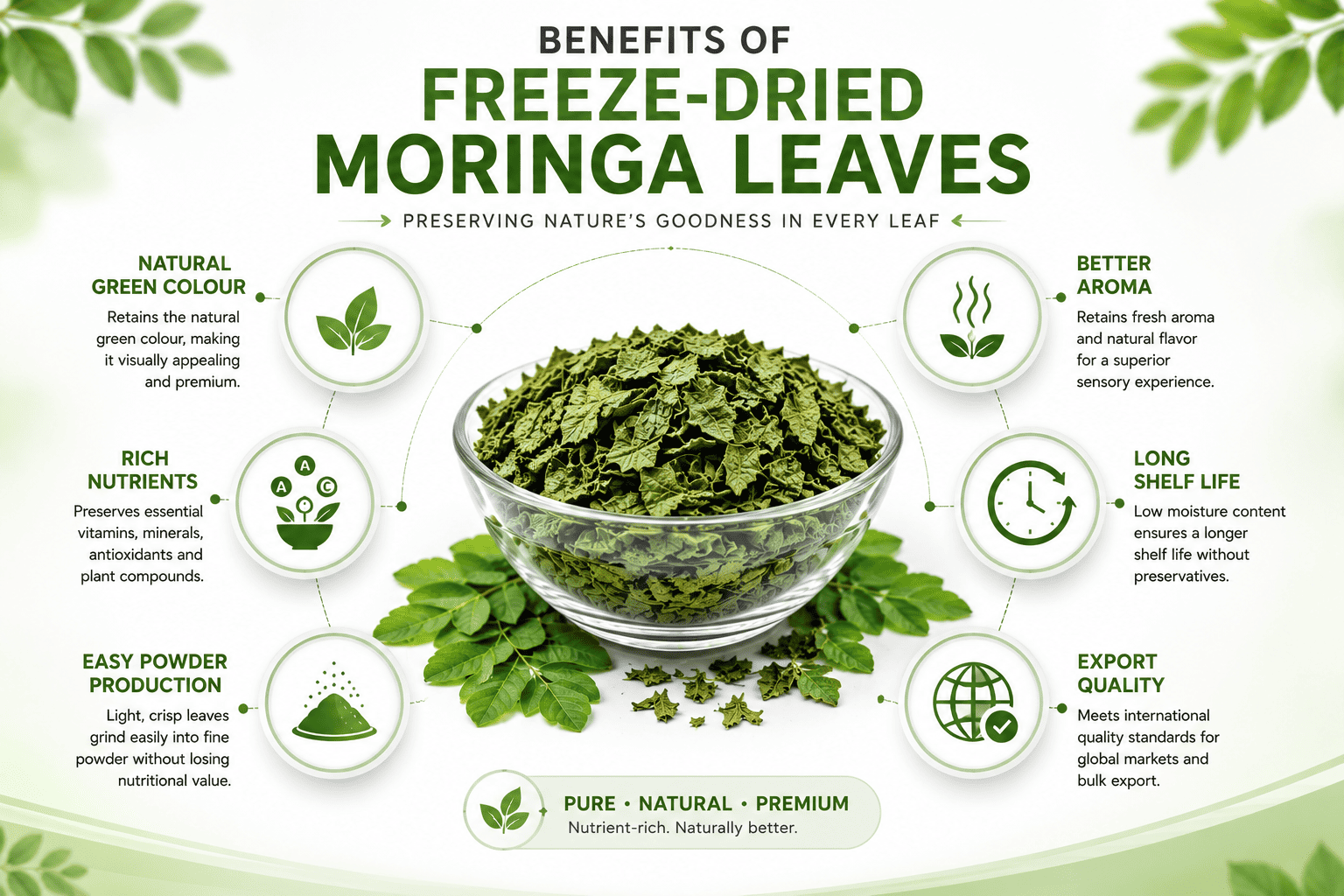 Benefits of freeze-dried moringa leaves