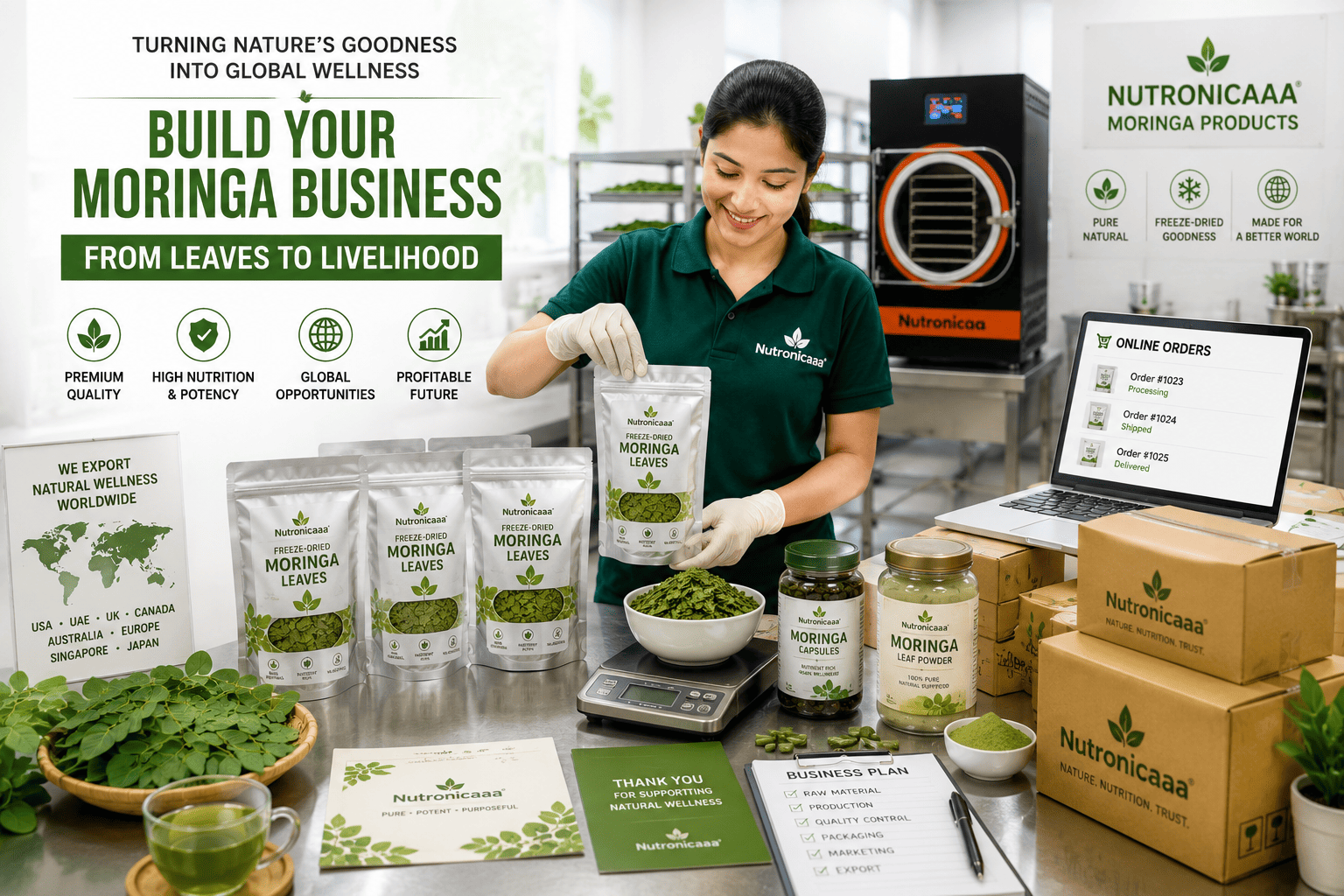 Freeze-dried moringa business opportunities for startups and exporters